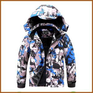 Boys Waterproof Ski Jacket Fleece Lined Windproof Snow Coat